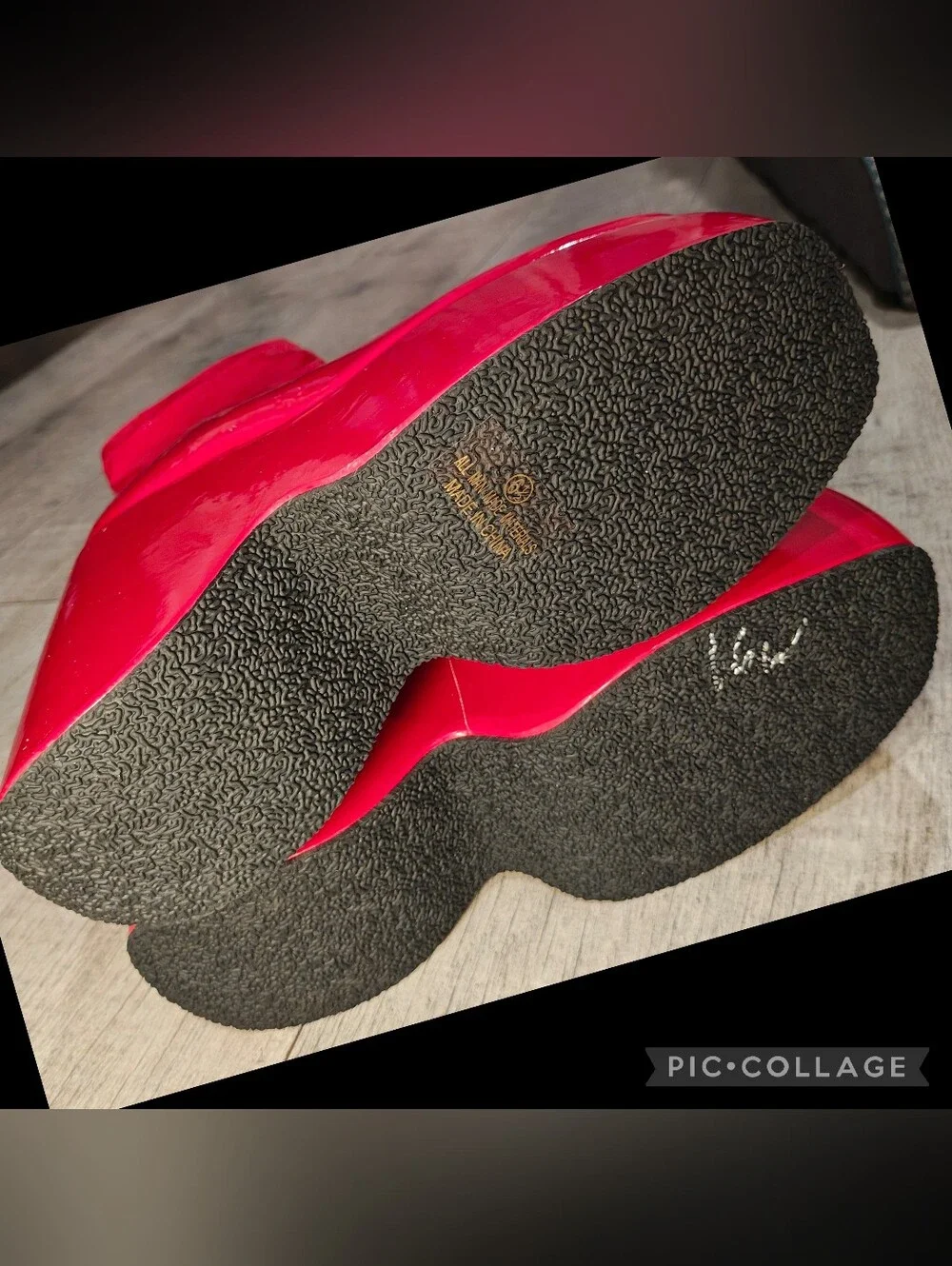 🛸❤️NWOT Liliana Patent Cherry Red Wave Platform Space Boots🛸❤️